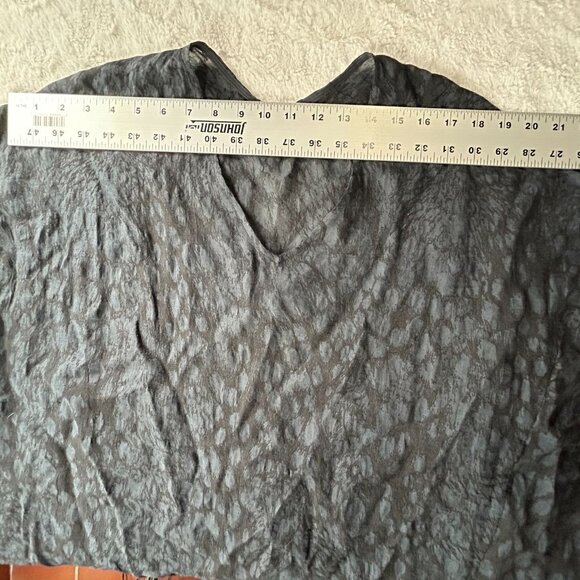 Vivian Yin Colour 5 Power Ramie Asymmetric Dress Medium Crinkle Black Lagenlook - Picture 5 of 8